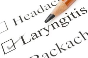 laryngitis check list on white background